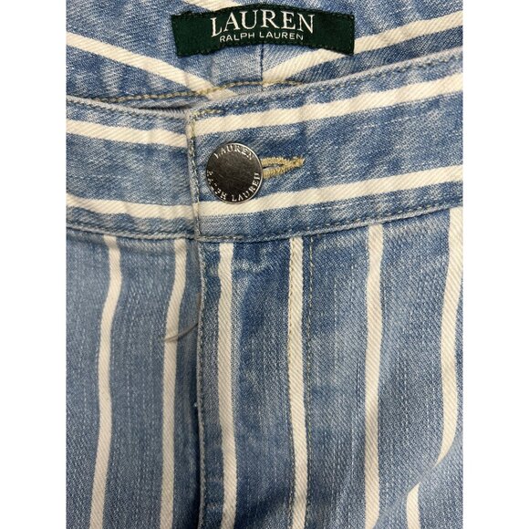 Ralph Lauren Vertical Striped High Rise Jeans Size 8 - Picture 7 of 9